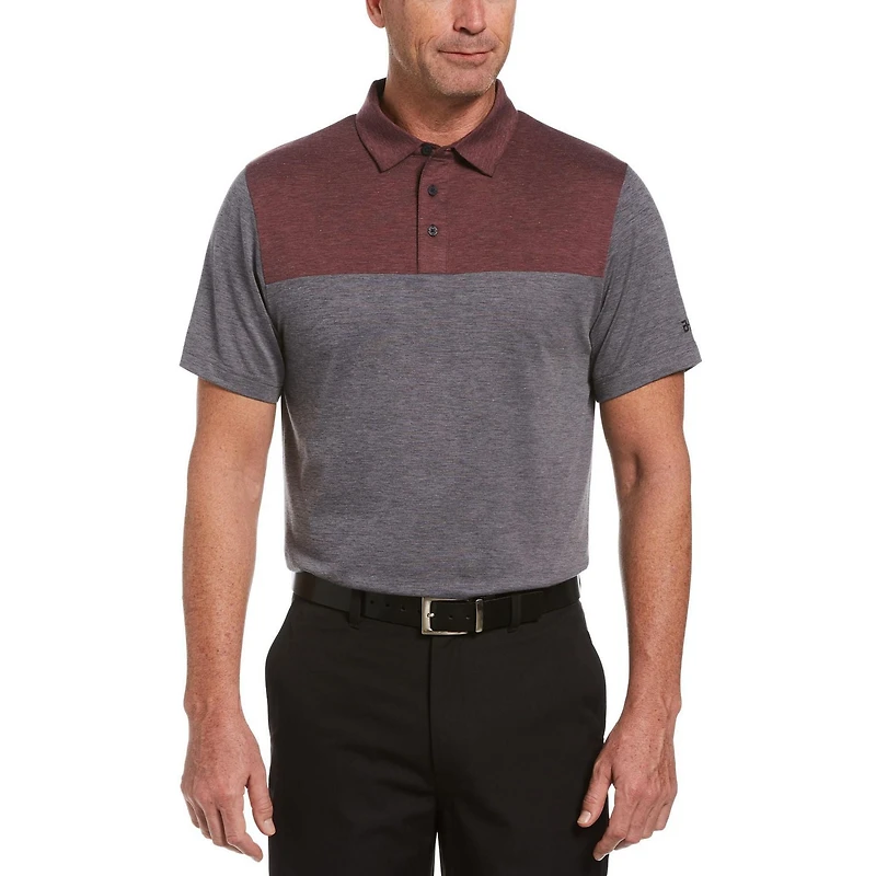 Polo décontracté à manches courtes Birdseye Block pour homme