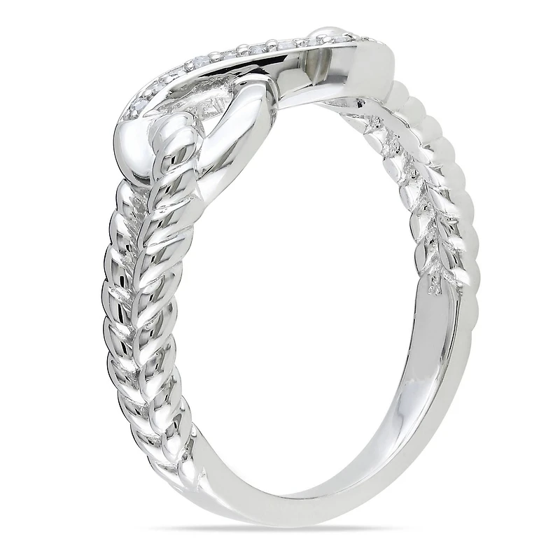 Miabella Diamond Accent Sterling Silver Infinity Ring