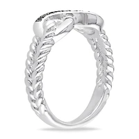 Asteria Black Diamond Accent Sterling Silver Infinity Ring