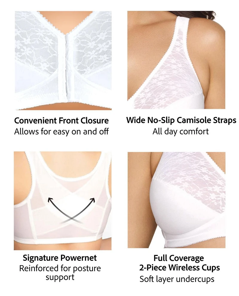 Exquisite Form #9600565 FULLY Soutien-gorge de posture à couverture complète, sans armature, fermeture sur le devant, dentelle