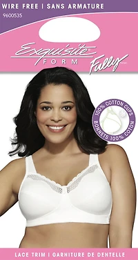 Exquisite Form #9600535 FULLY Cotton Soft Cup Full-Coverage Bra, Lace