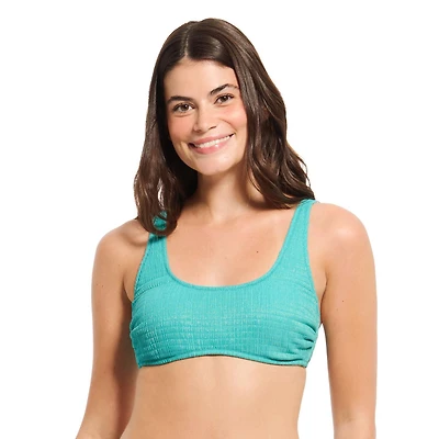 Summer Flirtt Haut de bikini texturé à encolure arrondie pour femme