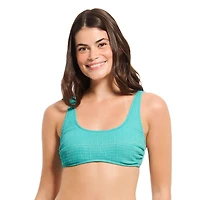 Summer Flirtt Haut de bikini texturé à encolure arrondie pour femme