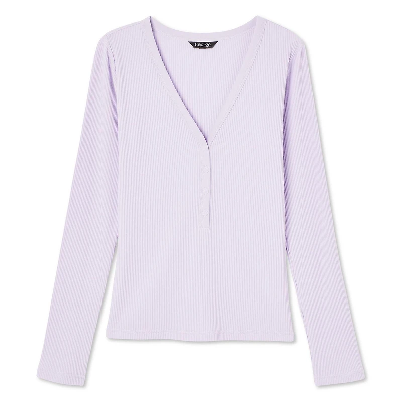 George Women's Henley Tee, Sizes XS-XXL