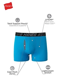 Hanes X-Temp Total Support Pouch Calecons Boxeurs Courts pour hommes, evacuation de l'humidite P3