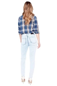 Jeaniologie ™ Women Mid Rise Skinny Jeans | Light Wash