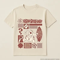 T-Shirt à Manches Courtes Scooby-Doo de Style Rétro en Coton Crème pour Femmes