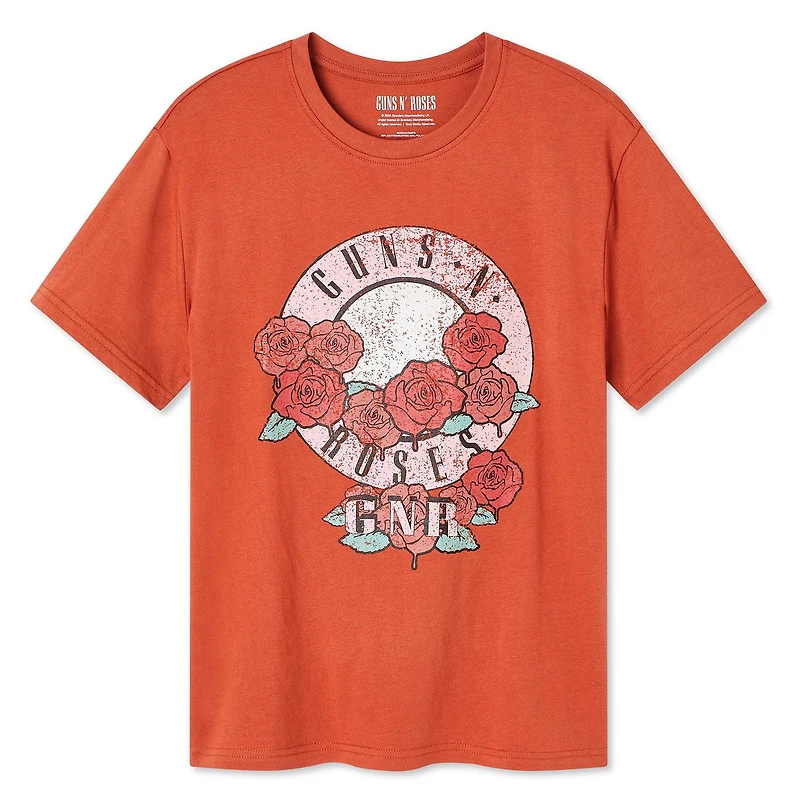 T-shirt à imprimé graphique Guns N’ Roses pour femmes
