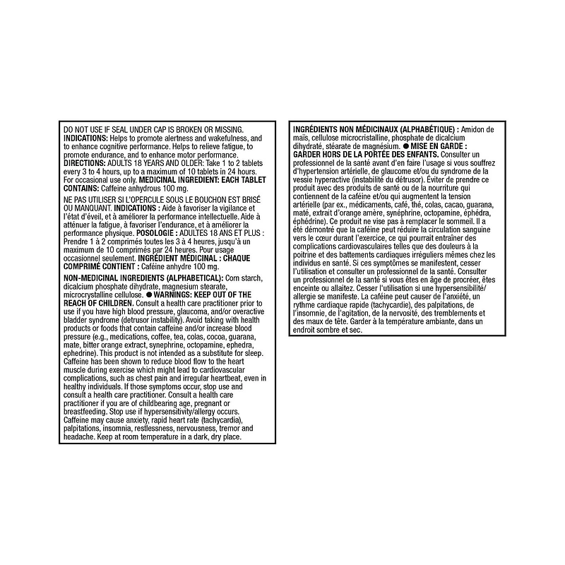 Equate Wide Awakes Caffeine, 100 mg