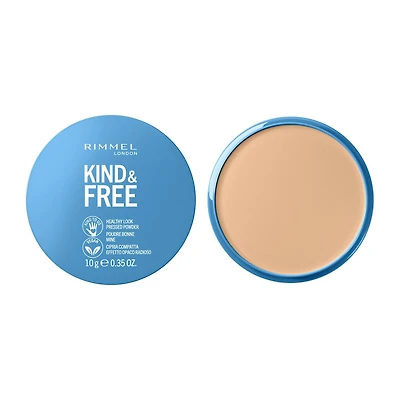 Rimmel Kind & Free Pressed Powder™ - Lightweight and Talc-Free Powder Foundation, with Aloe Vera & Tapioca, 100% Vegan & Cruelty-Free