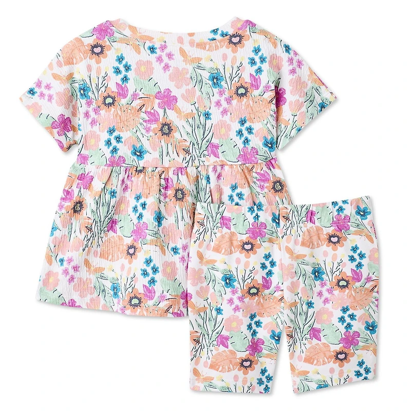 Ensemble 2 pièces avec haut à ourlet basque George pour bébés filles