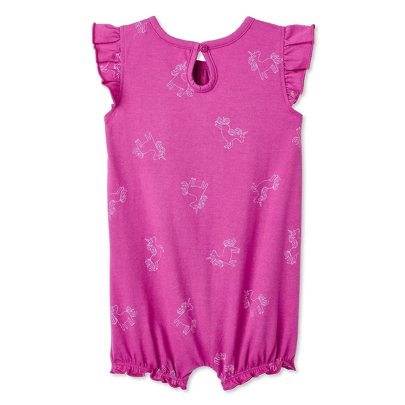 George Baby Girls' Flutter-Sleeve Romper