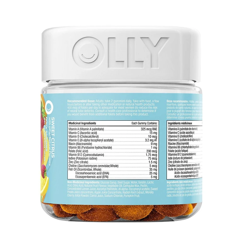 OLLY Prenatal Sweet Citrus Prenatal Vitamin, 30 day supply Vitamin