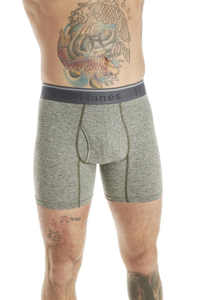 Hanes Comfort Flex Fit Men's Breathable Stretch Mirco Mesh Boxer Brief Underwear, 3-Pack