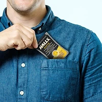 HALLS Minis No Sugar Added Honey Lemon Flavour Cough Drops, Mentho-Lyptus, 24 Lozenges