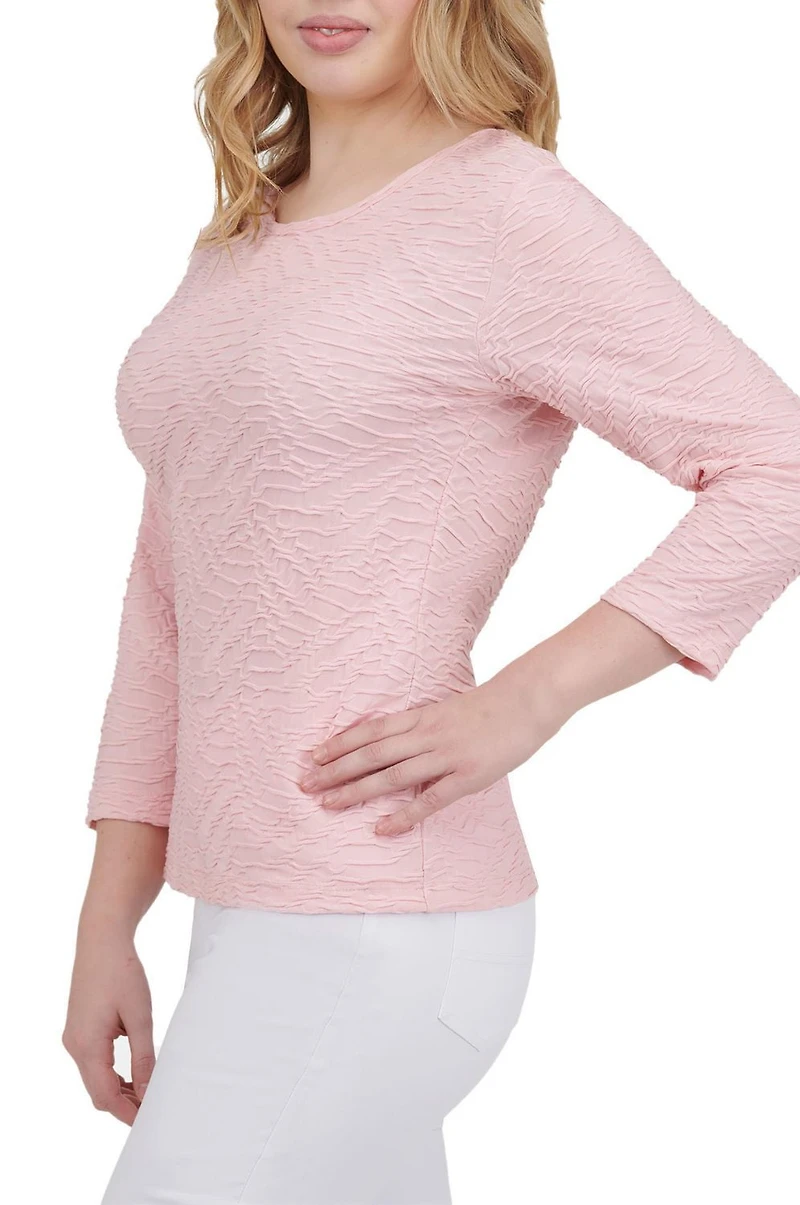 Alia Women's Solid Ripple Knit Top