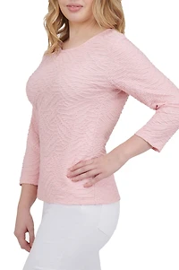Alia Women's Solid Ripple Knit Top