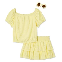 Ensemble 3 pièces avec jupe à œillets George pour filles