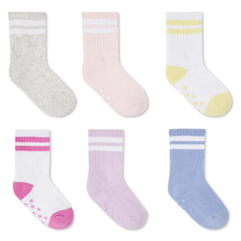 Lot de 6 paires mi-chaussettes sport George pour bébés filles Tailles 2-11 mois