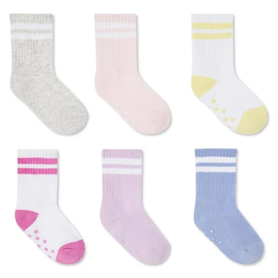 Lot de 6 paires mi-chaussettes sport George pour bébés filles Tailles 2-11 mois