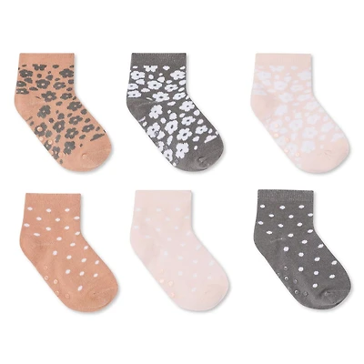 Lot de 6 paires de mi-chaussettes George pour bébés filles