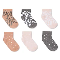 Lot de 6 paires de mi-chaussettes George pour bébés filles