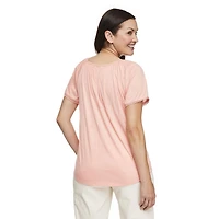 Penmans Women's Crochet Trim Peasant Top
