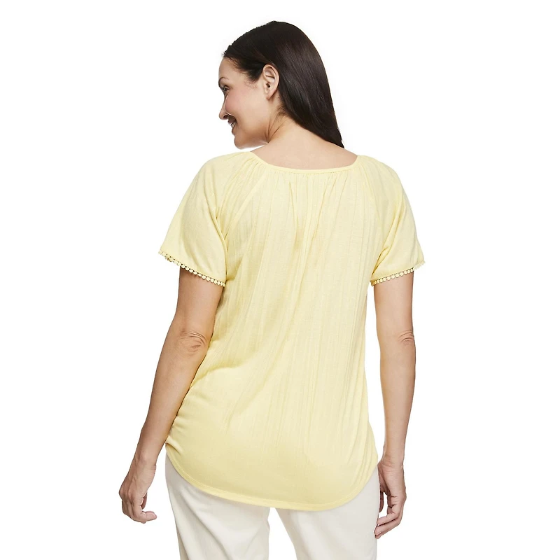 Penmans Women's Crochet Trim Peasant Top