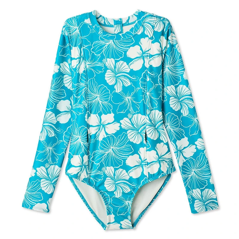 George Girls' Adaptive One Piece Rashguard Swimsuit