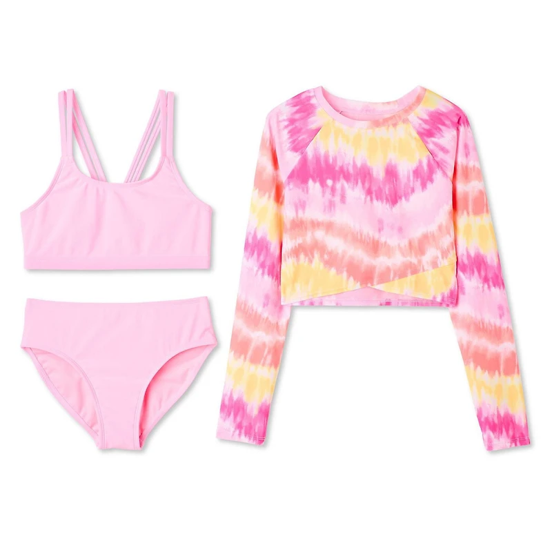 Ensemble 3 pièces avec bikini et haut anti-UV George pour filles