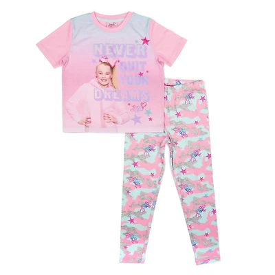 Jojo Siwa Ensemble de pyjama 2 pièces à manches courtes et pantalon longs pour fille
