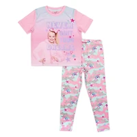 Jojo Siwa Ensemble de pyjama 2 pièces à manches courtes et pantalon longs pour fille