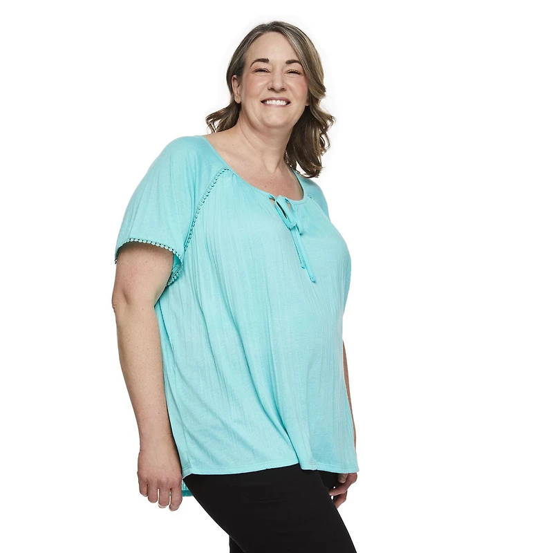 Haut paysant avec petites boules crochetées Penmans Plus pour femme