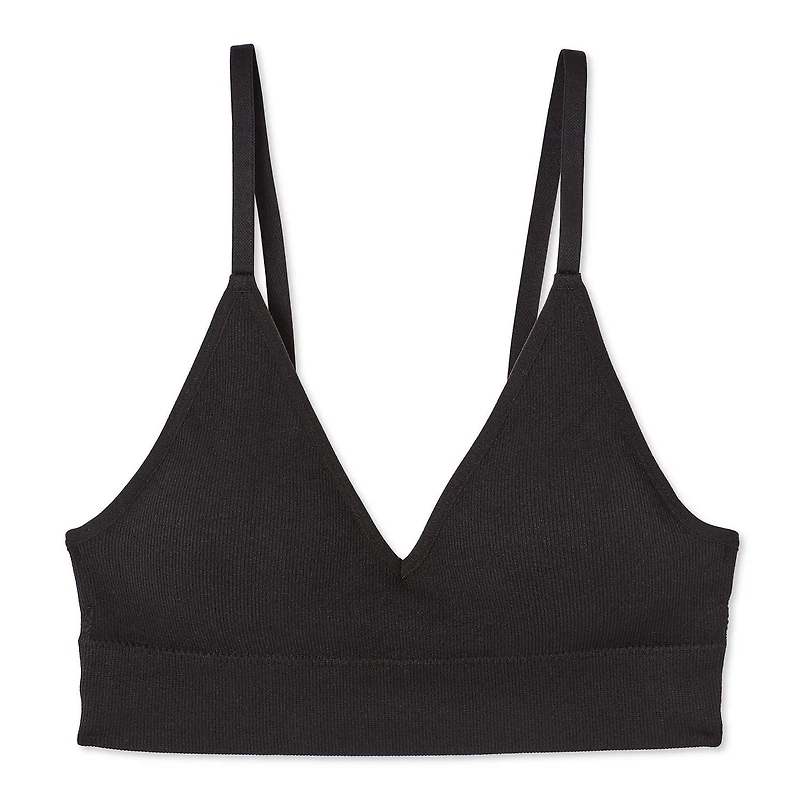 Soutien-gorge léger côtelé avec encolure en V George pour femmes Tailles P-TTG