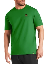 T-shirt col rond pour homme John Deere, manches courtes, motif logo et poche sur la manche