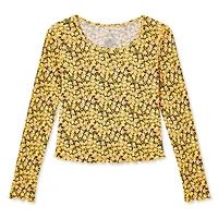 T-shirt à manches longues en tricot gaufré No Boundaries pour femmes