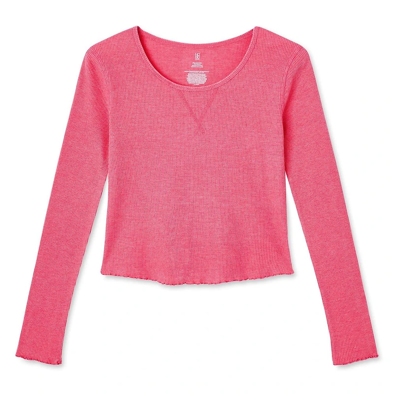 No Boundaries Women's Waffle Long Sleeve Tee
