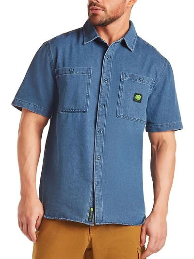 John Deere Men’s Short Sleeve Denim Shirt