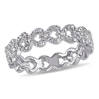 Miabella Diamond-Accent Sterling Silver Multi-Heart Ring