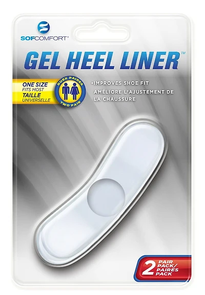 SofComfort Gel Heel Liner - Pack of 2, Prevents heel slippage