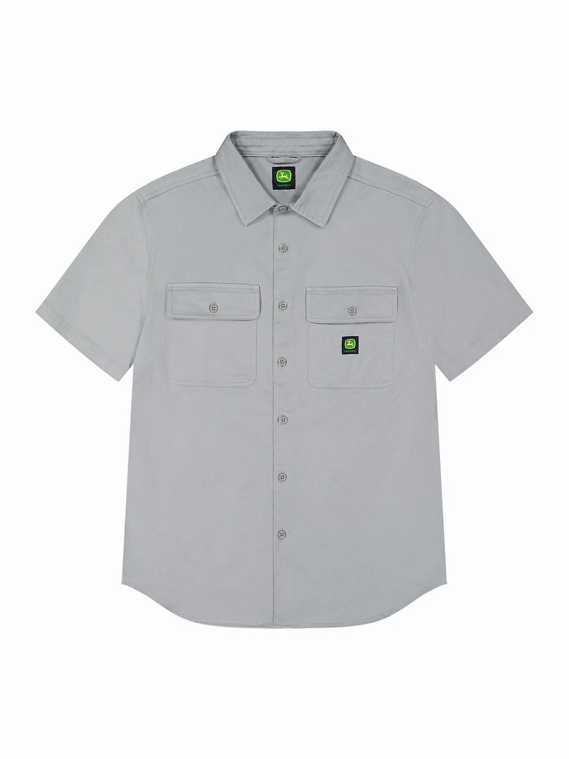 Chemise de travail John Deere pour homme en twill stretch à manches courtes
