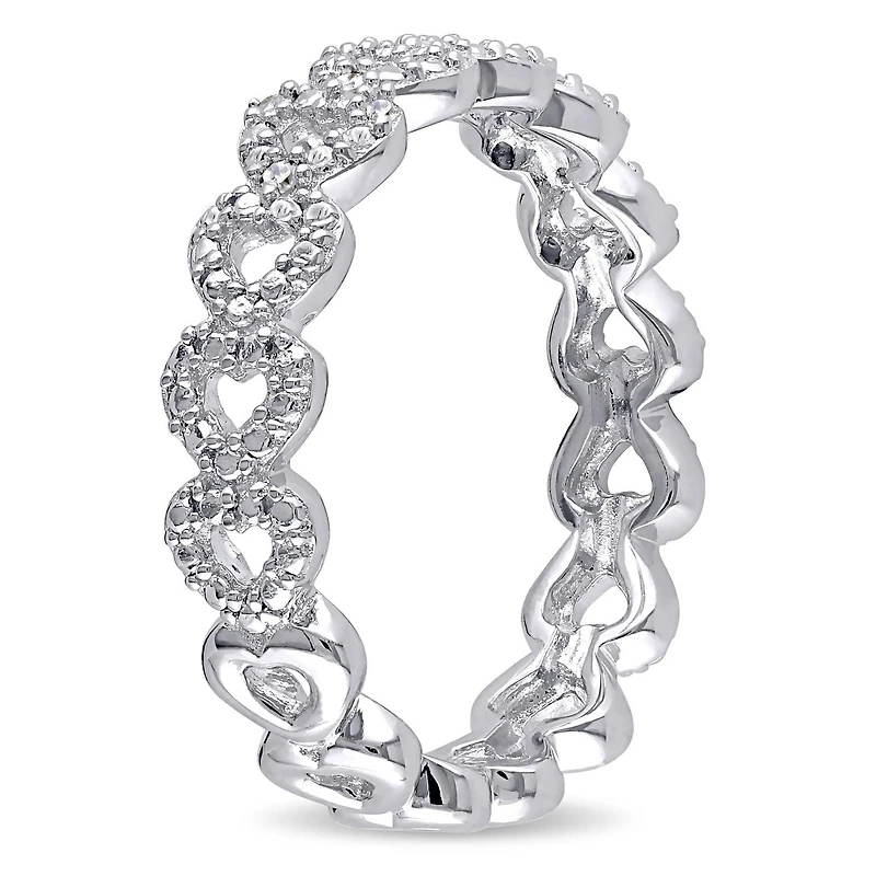 Miabella Diamond-Accent Sterling Silver Multi-Heart Ring