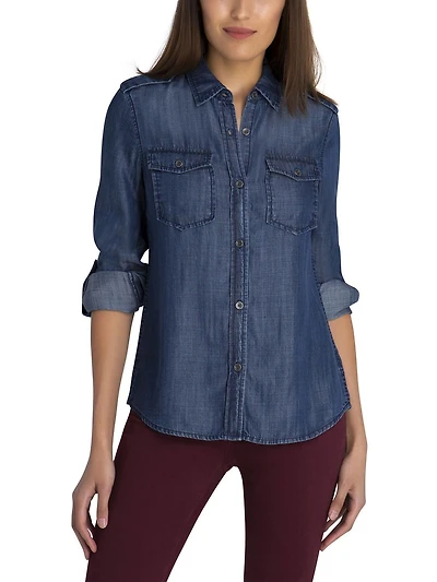 Jordache Women's Utility Denim Shirt