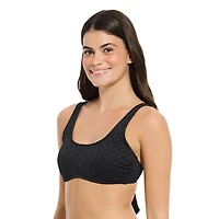 Summer Flirtt Women's Textured Scoop Neck Bikini Top