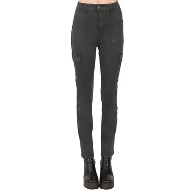 Pantalon cargo en stretch , jambe droite, en cotton tencel.