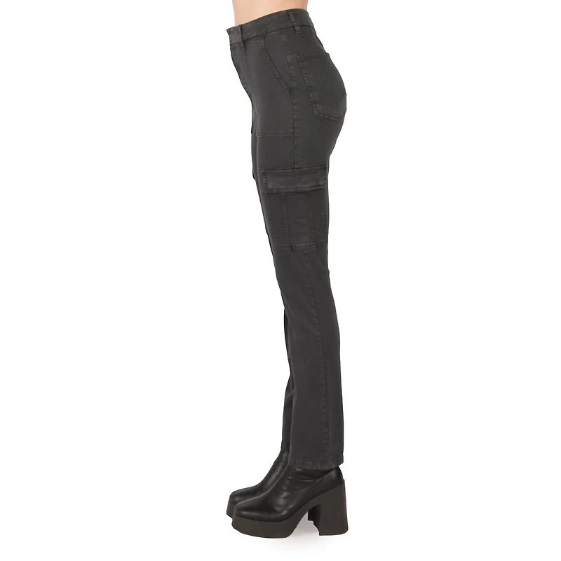 Pantalon cargo en stretch , jambe droite, en cotton tencel.