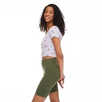 No Boundaries Women's Snap Rib Tee