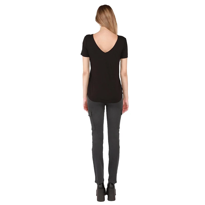 Pantalon cargo en stretch , jambe droite, en cotton tencel.