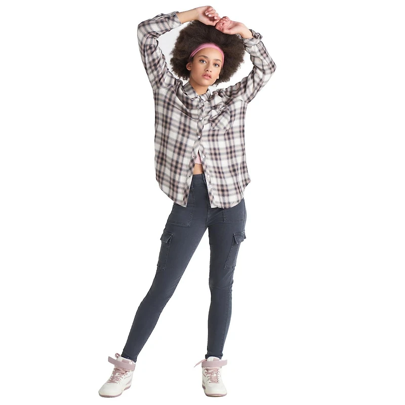 Pantalon cargo en stretch , jambe droite, en cotton tencel.
