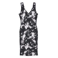 No Boundaries Women's Printed Midi Bodycon Dress